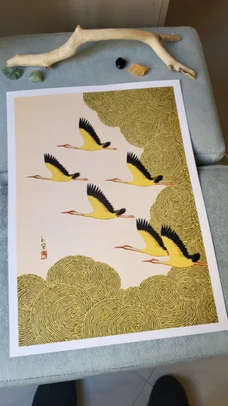 Poster A3 Gru giallo oro