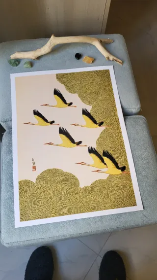 Poster A3 Gru giallo oro