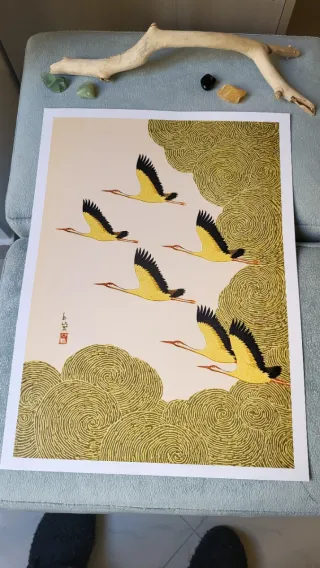 Poster A3 Gru giallo oro