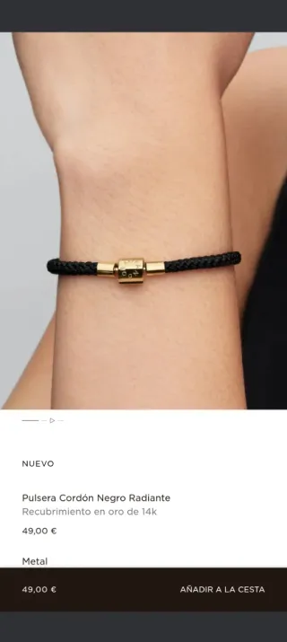 Conjunto Pandora Pulsera y Charm Dorado