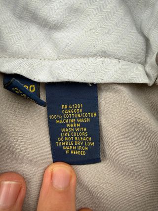 Pantalón Chino Ralph Lauren Beige Logo Polo