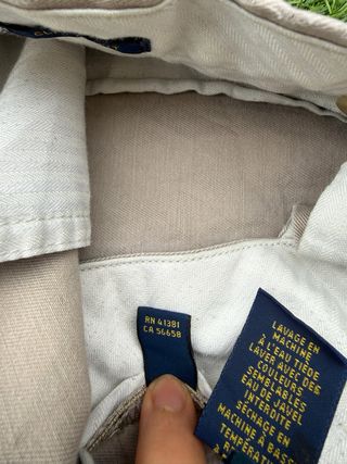 Pantalón Chino Ralph Lauren Beige Logo Polo