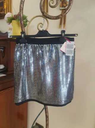 Liu Jo gonna mini nera e argento tg 16 anni