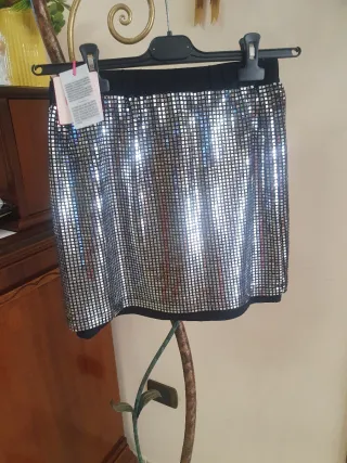 Liu Jo gonna mini nera e argento tg 16 anni