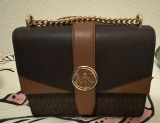 Bolso Michael Kors Nuevo Marrón y Dorado
