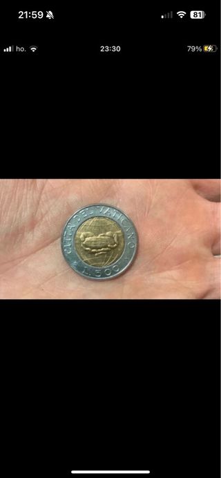 Moneta Vaticano 2 Euro 500 Lire 3-50 Cent