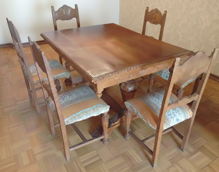 Mueble Comedor Renacimiento Español Madera Maciza