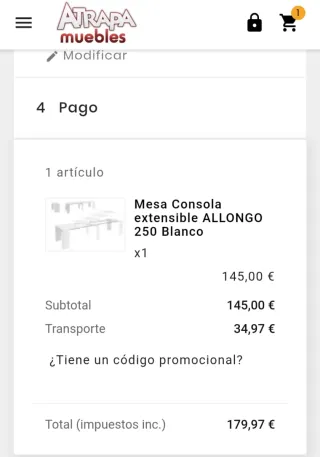 Mesa consola comedor extensible A ESTRENAR