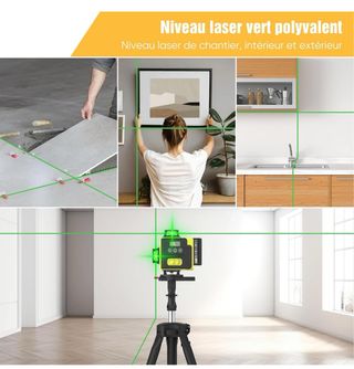 Nivel Láser 360° X 4 Verde Autonivelante