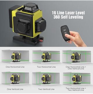 Nivel Láser 360° X 4 Verde Autonivelante