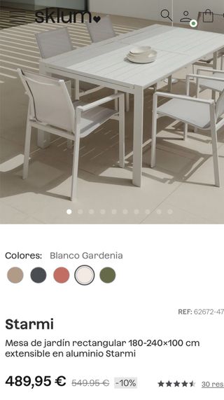 Mesa de jardín extensible SKLUM Blanca.A ESTRENAR