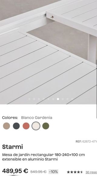 Mesa de jardín extensible SKLUM Blanca.A ESTRENAR