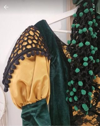 Vestido Piconera Oro y Verde