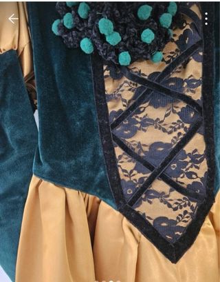 Vestido Piconera Oro y Verde