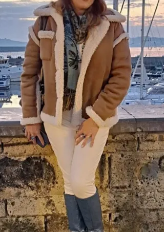 Montone ecologico marrone e panna