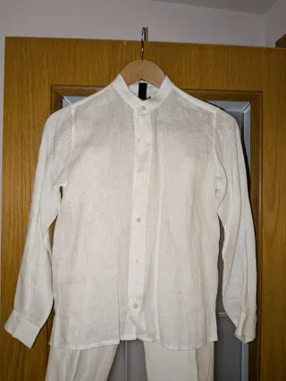 Traje Comunión Lino Niño Beige Talla 11 NEGOCIABLE