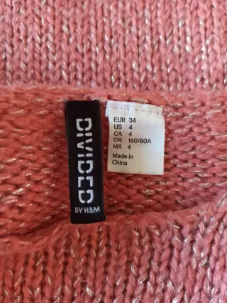 Suéter H&M rosa metalizado talla 34