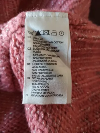 Suéter H&M rosa metalizado talla 34