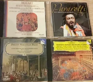 Lote 4 CDs Música Clásica: Mozart, Pavarotti, Bach