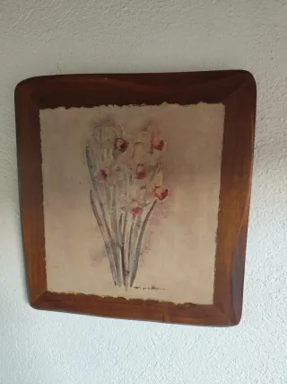 Cuadro de madera con flores