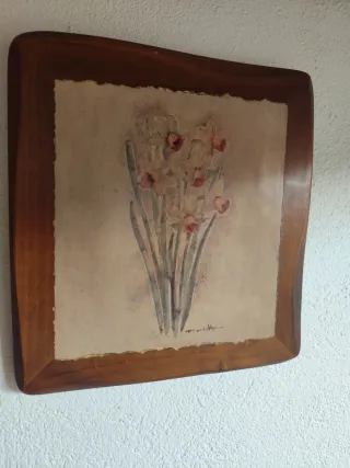 Cuadro de madera con flores