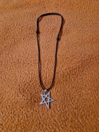 Collar Cuerda Sigilo de Baphomet Plateado