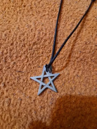 Collar Cuerda Sigilo de Baphomet Plateado