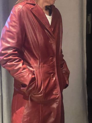 Chaqueta de cuero roja