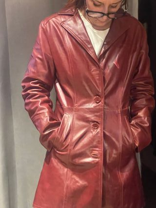 Chaqueta de cuero roja