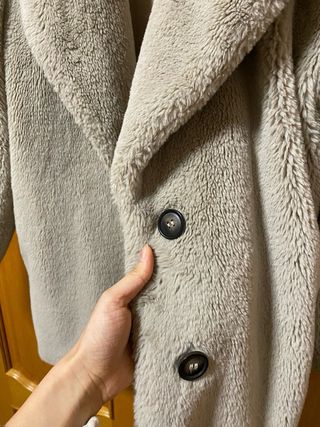 Abrigo peluche Zara gris topo Talla M como nuevo