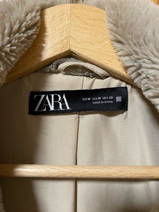 Abrigo peluche Zara gris topo Talla M como nuevo