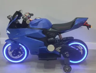 Moto Ducati Batería Infantil Azul