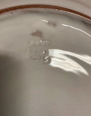 2 Piatti Ceramica Dipinti Mano Pesci Blu