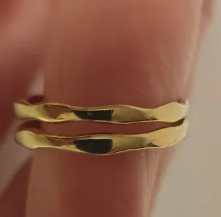 Anillo dorado 2 tiras