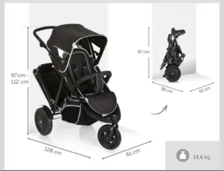 Carro gemelar negro