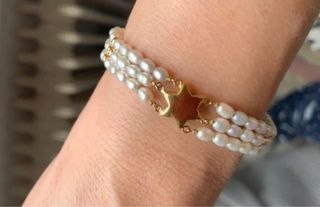 Pulsera oro y perlas con estrella