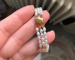 Pulsera oro y perlas con estrella