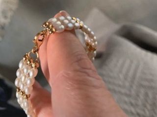 Pulsera oro y perlas con estrella