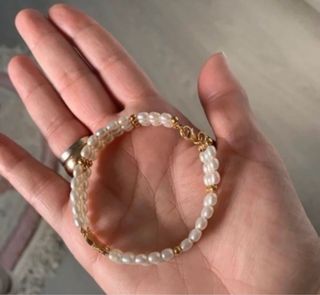Pulsera oro y perlas con estrella