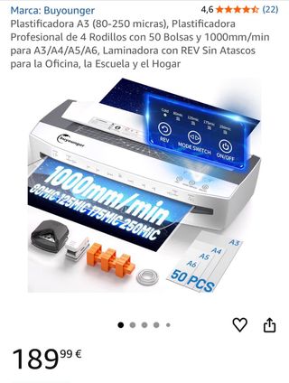 Plastificadora Buyounger A3 13 80-250 micras