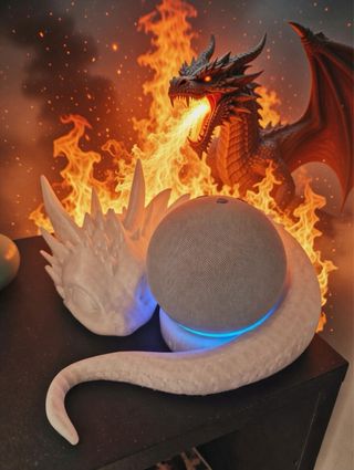 Soporte Alexa Dragón Durmiente Azul