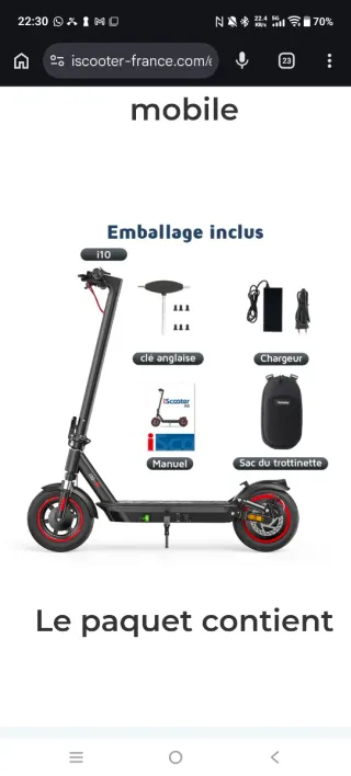 Patinete Eléctrico iScooter i10