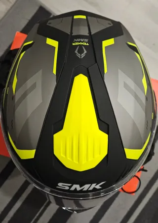 Casco modular SMK Helmets nero grigio giallo