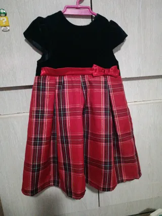 Vestido cuadros rojo niña 2-3 años