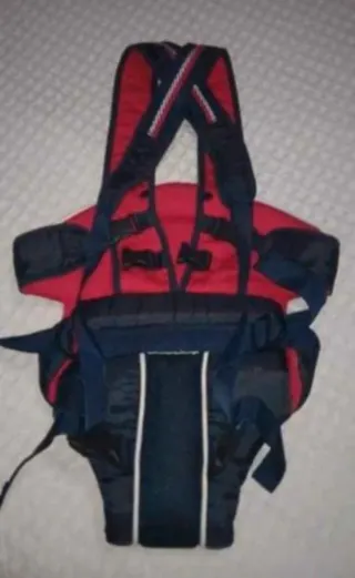 Mochila Portabebés Fashion Baby Azul Marino y Rojo