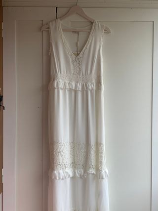 Fracomina Abito Lungo Bianco Taglia XS