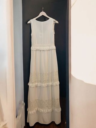 Fracomina Abito Lungo Bianco Taglia XS