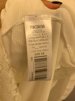 Fracomina Abito Lungo Bianco Taglia XS