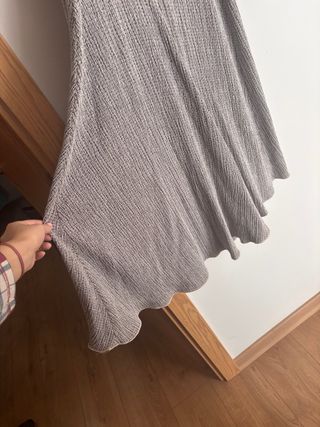 Vestido largo de punto gris