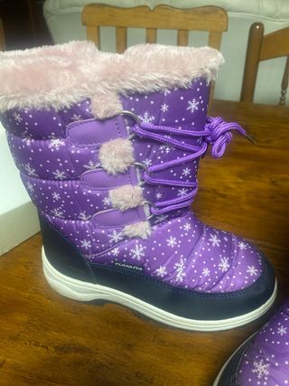 Botas Nieve Infantiles Talla 32 Moradas